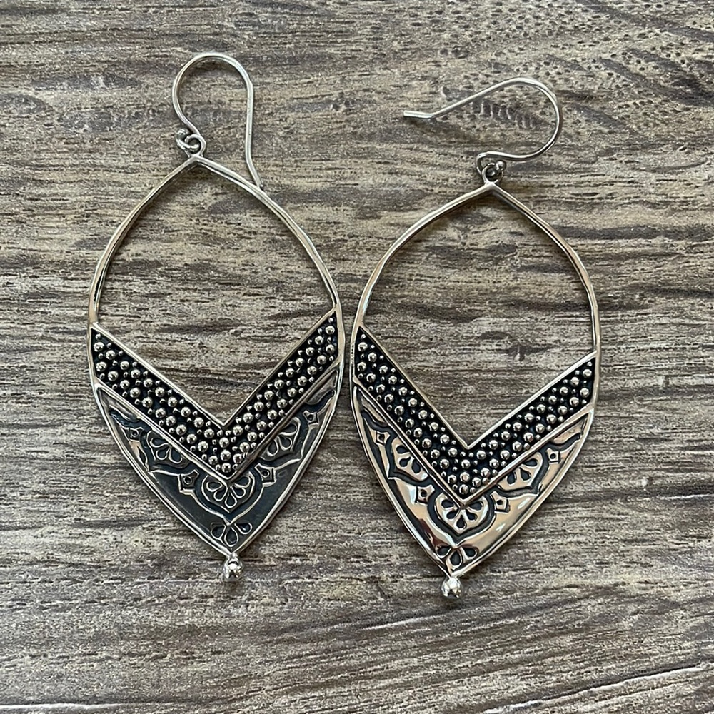 Silpada Ornate Earrings- .925 sterling silver. 2 1/2 inches in length.